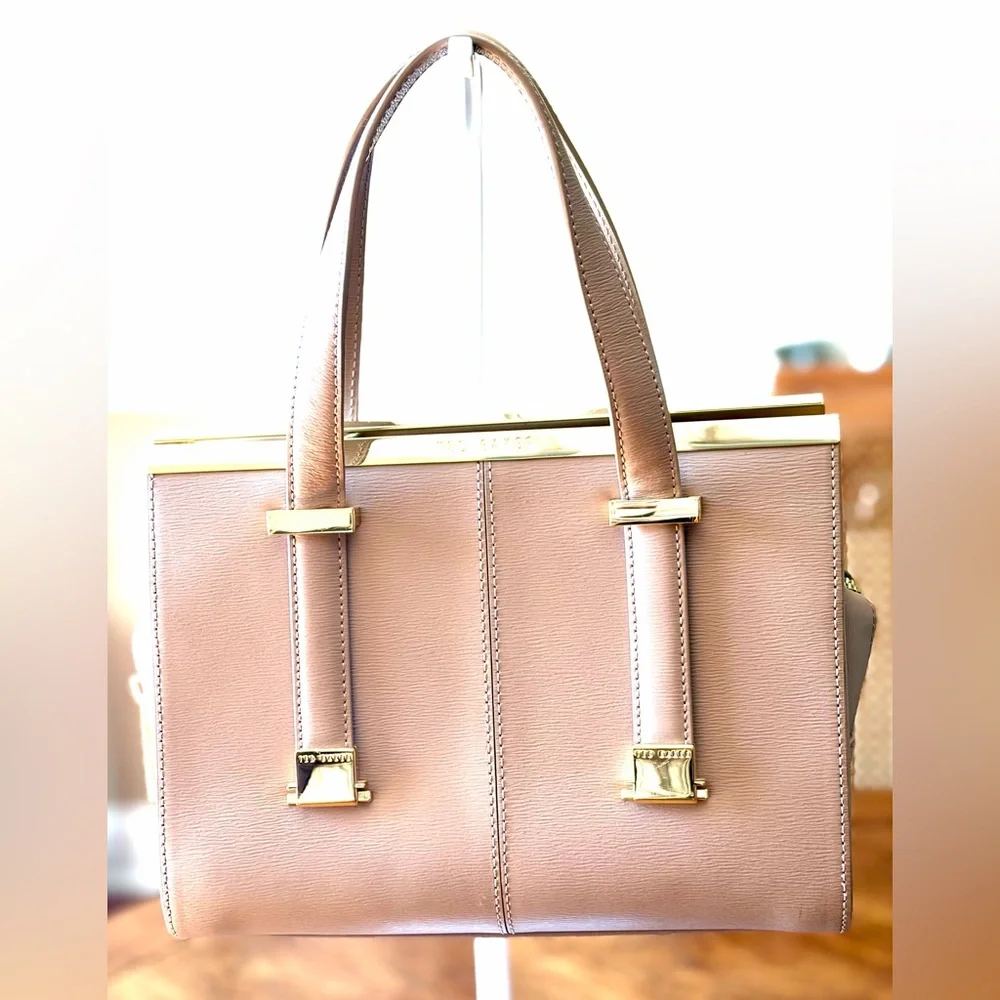 Ted Baker London Leather Satchel with Gold Hardware